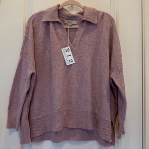 Loft Flecked Lavender Collar Sweater- medium/oversized